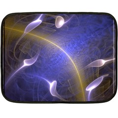 Fractal Magic Flames In 3d Glass Frame Fleece Blanket (mini) by Simbadda