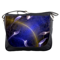 Fractal Magic Flames In 3d Glass Frame Messenger Bags by Simbadda