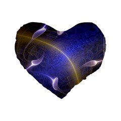 Fractal Magic Flames In 3d Glass Frame Standard 16  Premium Heart Shape Cushions by Simbadda