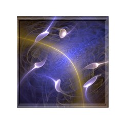 Fractal Magic Flames In 3d Glass Frame Small Satin Scarf (square) by Simbadda