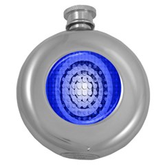 Abstract Background Blue Created With Layers Round Hip Flask (5 Oz) by Simbadda