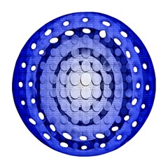 Abstract Background Blue Created With Layers Round Filigree Ornament (two Sides) by Simbadda