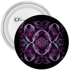 Fractal In Lovely Swirls Of Purple And Blue 3  Buttons by Simbadda