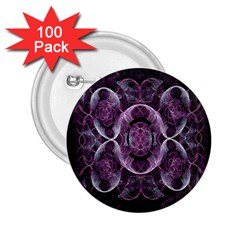 Fractal In Lovely Swirls Of Purple And Blue 2 25  Buttons (100 Pack)  by Simbadda