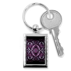 Fractal In Lovely Swirls Of Purple And Blue Key Chains (rectangle)  by Simbadda