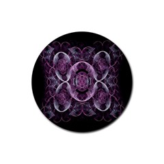 Fractal In Lovely Swirls Of Purple And Blue Rubber Round Coaster (4 Pack)  by Simbadda