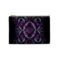 Fractal In Lovely Swirls Of Purple And Blue Cosmetic Bag (medium)  by Simbadda