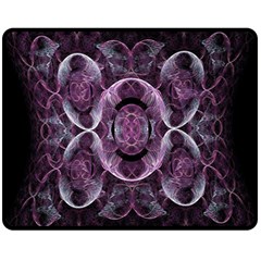 Fractal In Lovely Swirls Of Purple And Blue Fleece Blanket (medium)  by Simbadda