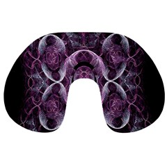 Fractal In Lovely Swirls Of Purple And Blue Travel Neck Pillows by Simbadda