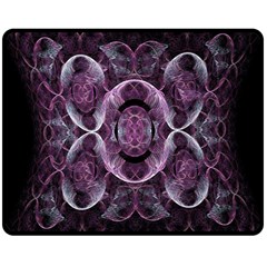 Fractal In Lovely Swirls Of Purple And Blue Double Sided Fleece Blanket (medium)  by Simbadda