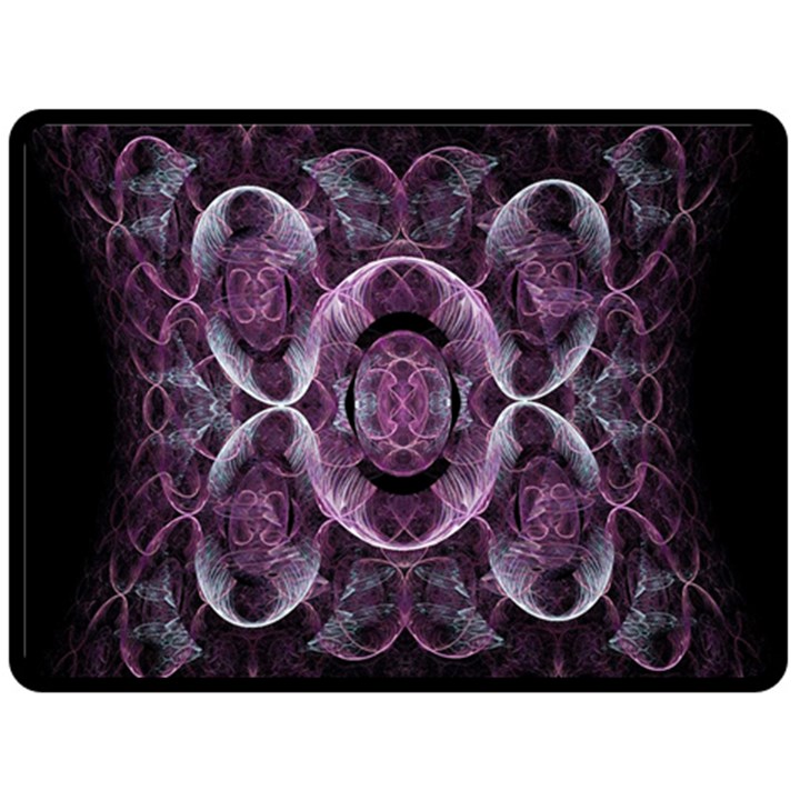 Fractal In Lovely Swirls Of Purple And Blue Double Sided Fleece Blanket (Large) 