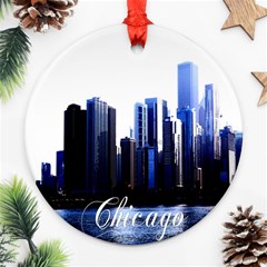 Abstract Of Downtown Chicago Effects Ornament (round) by Simbadda