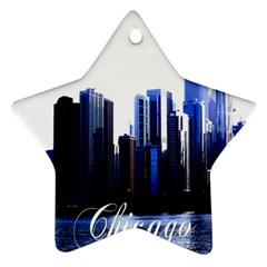 Abstract Of Downtown Chicago Effects Ornament (star) by Simbadda