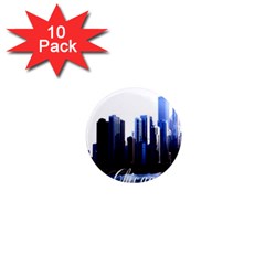 Abstract Of Downtown Chicago Effects 1  Mini Magnet (10 Pack)  by Simbadda