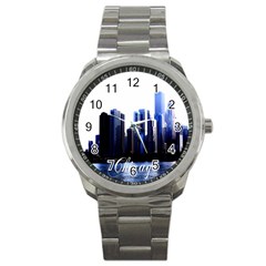 Abstract Of Downtown Chicago Effects Sport Metal Watch by Simbadda