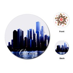 Abstract Of Downtown Chicago Effects Playing Cards (round)  by Simbadda