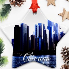 Abstract Of Downtown Chicago Effects Star Ornament (two Sides) by Simbadda