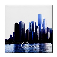 Abstract Of Downtown Chicago Effects Face Towel by Simbadda