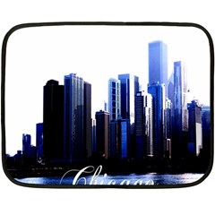 Abstract Of Downtown Chicago Effects Fleece Blanket (mini) by Simbadda