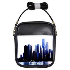 Abstract Of Downtown Chicago Effects Girls Sling Bags by Simbadda