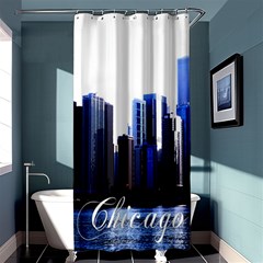 Abstract Of Downtown Chicago Effects Shower Curtain 36  X 72  (stall)  by Simbadda