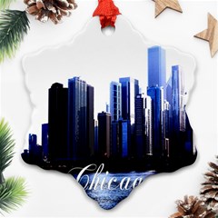 Abstract Of Downtown Chicago Effects Snowflake Ornament (two Sides) by Simbadda