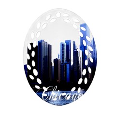 Abstract Of Downtown Chicago Effects Ornament (oval Filigree) by Simbadda