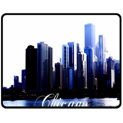 Abstract Of Downtown Chicago Effects Double Sided Fleece Blanket (medium)  by Simbadda