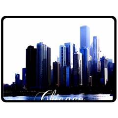 Abstract Of Downtown Chicago Effects Double Sided Fleece Blanket (large)  by Simbadda