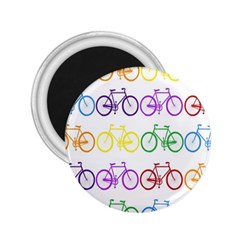 Rainbow Colors Bright Colorful Bicycles Wallpaper Background 2 25  Magnets by Simbadda