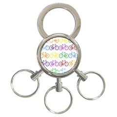 Rainbow Colors Bright Colorful Bicycles Wallpaper Background 3-ring Key Chains by Simbadda