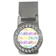 Rainbow Colors Bright Colorful Bicycles Wallpaper Background Money Clips (cz)  by Simbadda