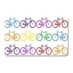 Rainbow Colors Bright Colorful Bicycles Wallpaper Background Magnet (rectangular) by Simbadda