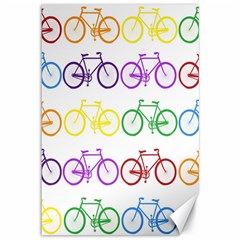 Rainbow Colors Bright Colorful Bicycles Wallpaper Background Canvas 12  X 18  