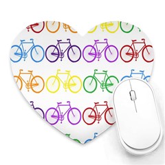 Rainbow Colors Bright Colorful Bicycles Wallpaper Background Heart Mousepads by Simbadda