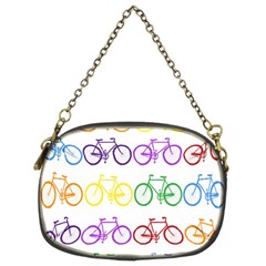 Rainbow Colors Bright Colorful Bicycles Wallpaper Background Chain Purses (two Sides)  by Simbadda