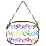 Rainbow Colors Bright Colorful Bicycles Wallpaper Background Chain Purses (Two Sides)  Back