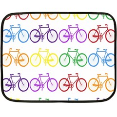 Rainbow Colors Bright Colorful Bicycles Wallpaper Background Fleece Blanket (mini) by Simbadda