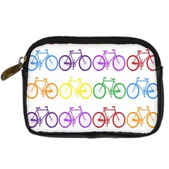 Rainbow Colors Bright Colorful Bicycles Wallpaper Background Digital Camera Cases by Simbadda