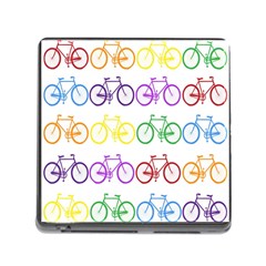 Rainbow Colors Bright Colorful Bicycles Wallpaper Background Memory Card Reader (square) by Simbadda