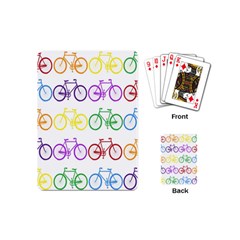 Rainbow Colors Bright Colorful Bicycles Wallpaper Background Playing Cards (mini)  by Simbadda