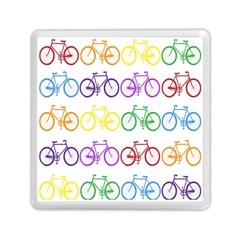 Rainbow Colors Bright Colorful Bicycles Wallpaper Background Memory Card Reader (square)  by Simbadda