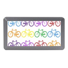 Rainbow Colors Bright Colorful Bicycles Wallpaper Background Memory Card Reader (mini) by Simbadda