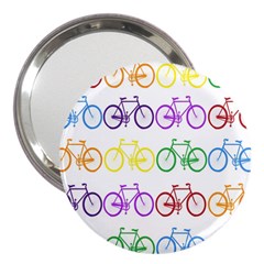 Rainbow Colors Bright Colorful Bicycles Wallpaper Background 3  Handbag Mirrors by Simbadda