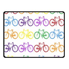 Rainbow Colors Bright Colorful Bicycles Wallpaper Background Double Sided Fleece Blanket (small) 