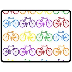 Rainbow Colors Bright Colorful Bicycles Wallpaper Background Double Sided Fleece Blanket (large)  by Simbadda