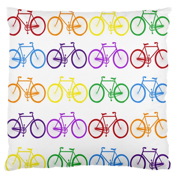 Rainbow Colors Bright Colorful Bicycles Wallpaper Background Large Flano Cushion Case (One Side)