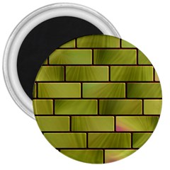 Modern Green Bricks Background Image 3  Magnets by Simbadda