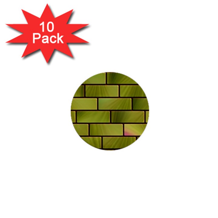 Modern Green Bricks Background Image 1  Mini Buttons (10 pack) 