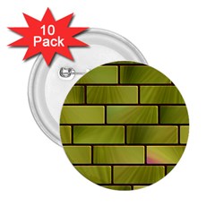 Modern Green Bricks Background Image 2 25  Buttons (10 Pack)  by Simbadda